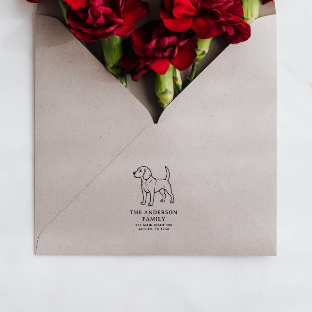 Beagle Family Name Return Address Rubber Stamp (Creator Uploaded)