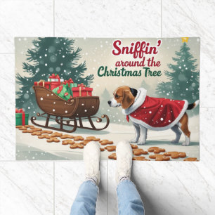 Beagle Festive Holiday Christmas Doormat