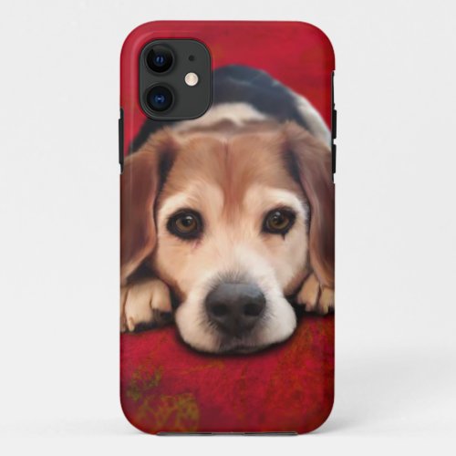Beagle Fine Art Dog Art Painting iPhone 11 Case