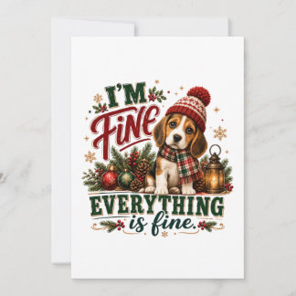Beagle Fine Everything Is Fine Note Card