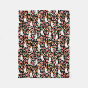Beagle Floral Design beagle flowers dog design Fleece Blanket