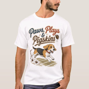 Beagle Football Vintage Dog Graphic T-Shirt