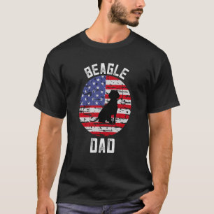 Beagle For Men Beagle Dad Distressed American Fla T-Shirt