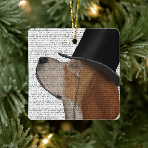 Beagle Formal Hound and Hat Ceramic Ornament