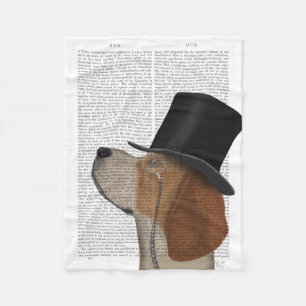 Beagle, Formal Hound and Hat Fleece Blanket