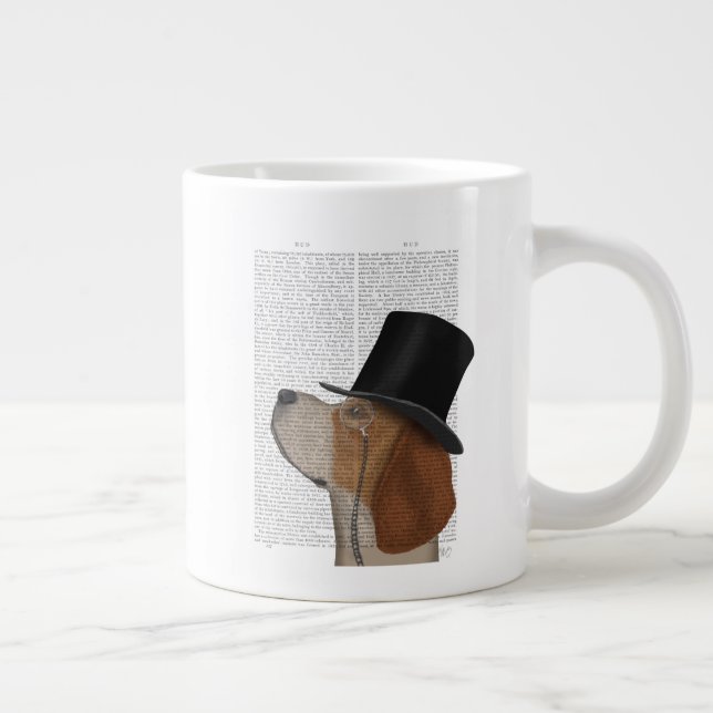 Beagle, Formal Hound and Hat Giant Coffee Mug (Right)