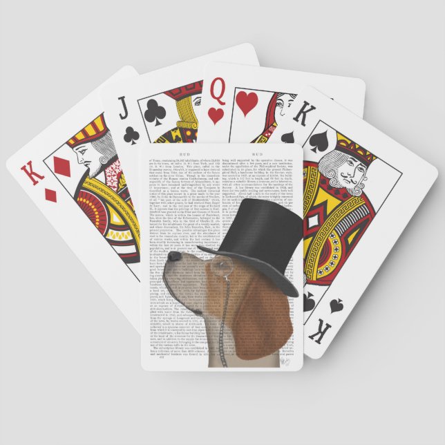 Beagle, Formal Hound and Hat Poker Cards (Back)
