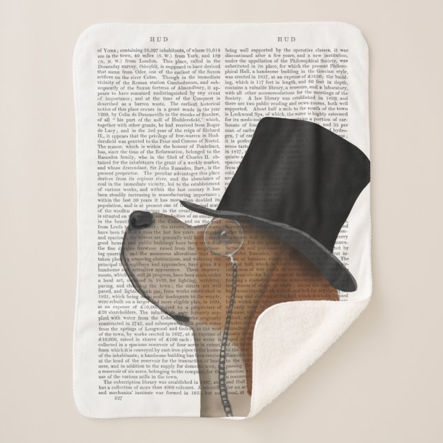 Beagle, Formal Hound and Hat Sherpa Blanket (Front)
