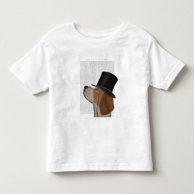 Beagle, Formal Hound and Hat Toddler T-shirt (Front)