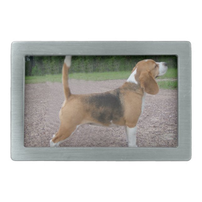 beagle full 2.png rectangular belt buckle (Front)