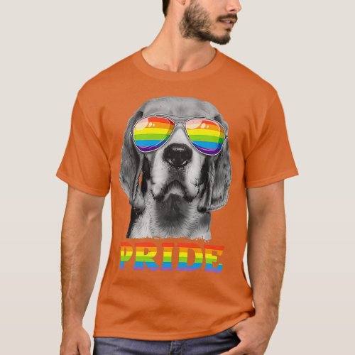 Beagle Gay Pride Lgbt Rainbow Flag Sunglasses Lgbt T_Shirt