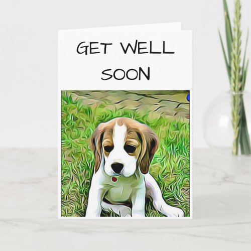 Beagle Get Well Soon Card