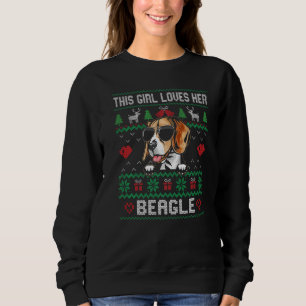 Beagle Girl Cool Ugly Christmas for Dog Mom Premiu Sweatshirt