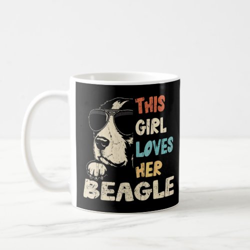Beagle Girl Cool Vintage Retro For Dog Mom  Coffee Mug