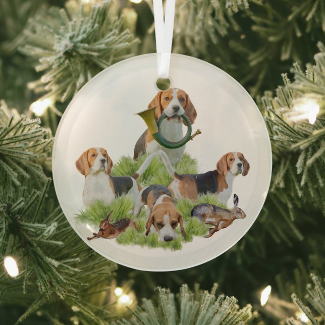 Beagle     glass ornament (Insitu)