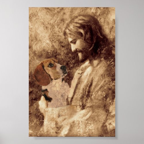 Beagle God Jesus Quiets Us By His Love Poster