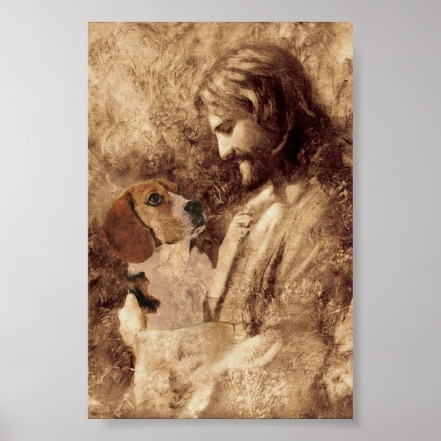 Beagle God Jesus Quiets Us By His Love Poster (Front)