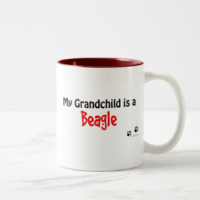 Beagle Grandchild Two-Tone Coffee Mug (Right)