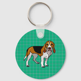 Beagle Green Keychain