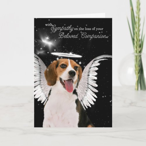 Beagle Guardian Angel Dog Pet Sympathy Card