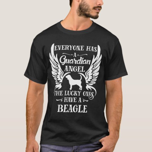 Beagle guardian angel typography T_Shirt