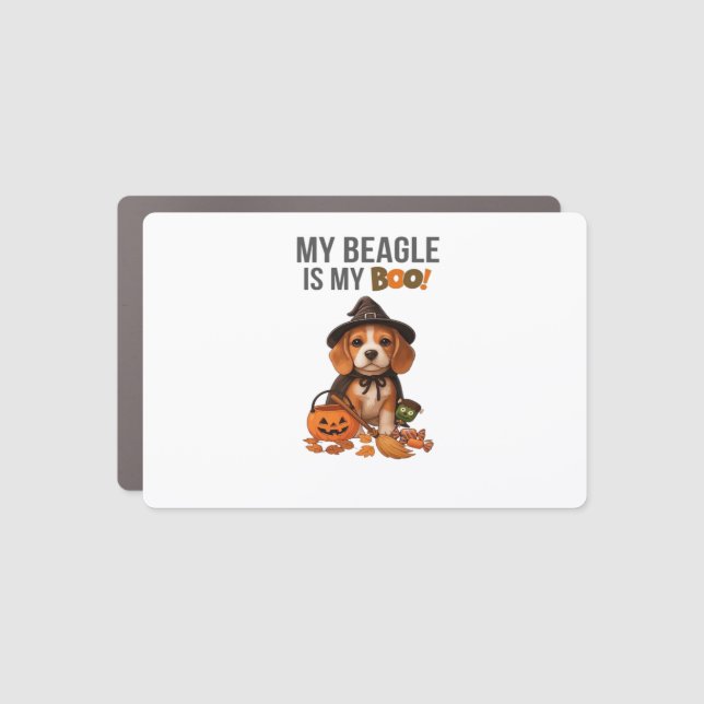 Beagle Halloween Costume  My Beagle is My Boo Dog  Car Magnet (Front)
