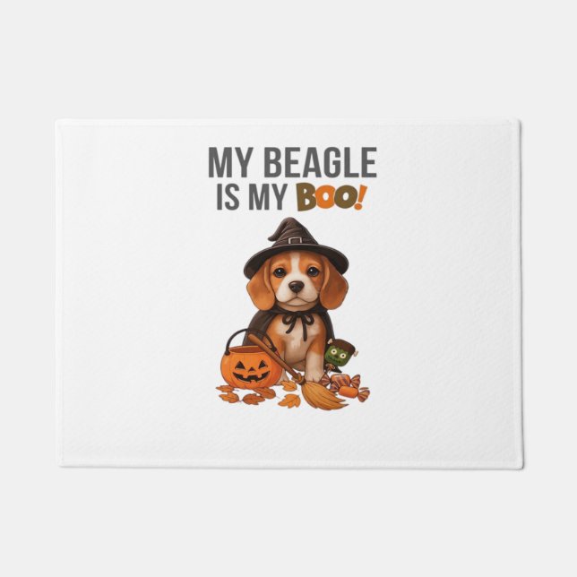 Beagle Halloween Costume  My Beagle is My Boo Dog  Doormat (Front)