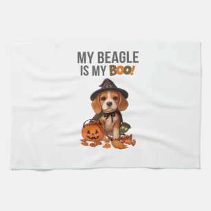 Beagle Halloween Costume My Beagle is My Boo Dog Kitchen Towel
