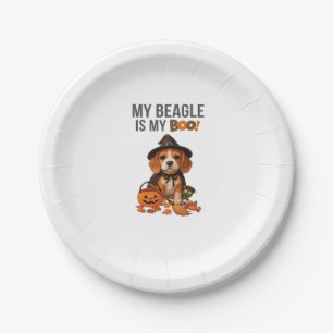 Beagle Halloween Costume My Beagle is My Boo Dog Paper Plates