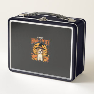 Beagle Halloween Howl-O-Ween Dog Pumpkin Design_1 Metal Lunch Box