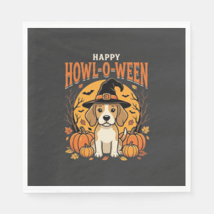 Beagle Halloween Howl-O-Ween Dog Pumpkin Design_1 Napkins