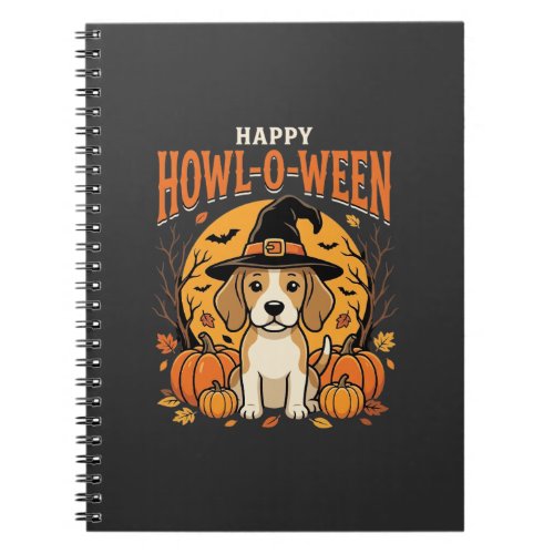 Beagle Halloween Howl-O-Ween Dog Pumpkin Design_1 Notebook
