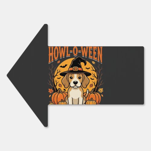 Beagle Halloween Howl-O-Ween Dog Pumpkin Design_1 Sign