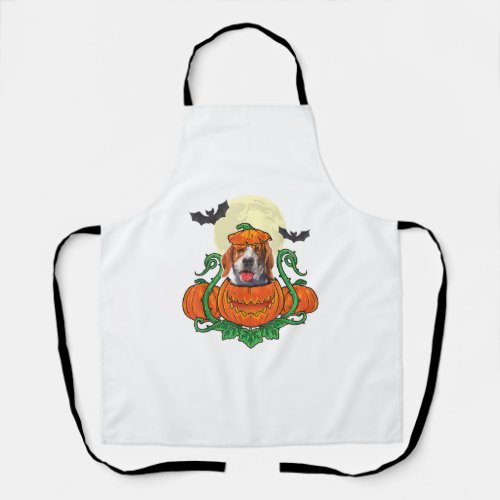 Beagle Halloween Pumpkin Dog Lover T_Shirt Apron