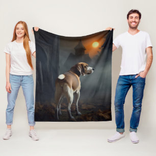Beagle Halloween Scary  Fleece Blanket