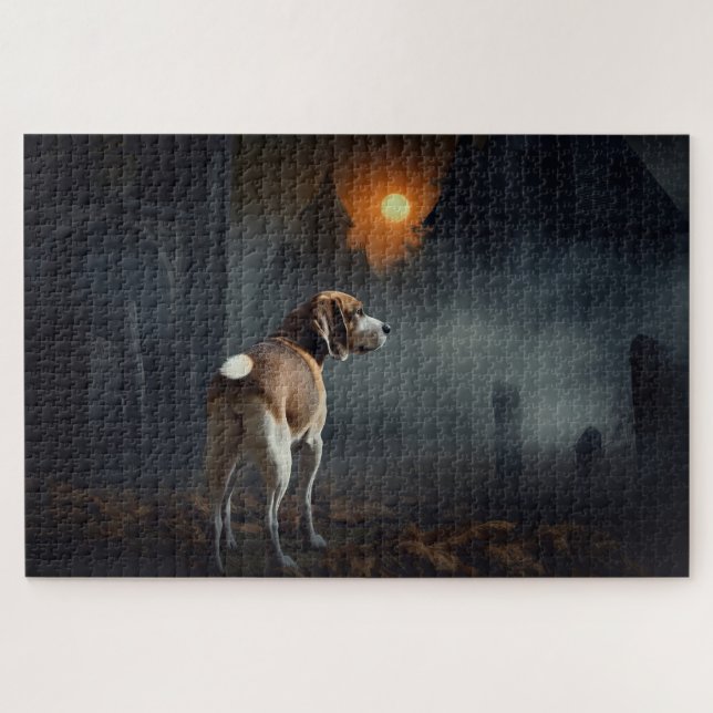 Beagle Halloween Scary  Jigsaw Puzzle (Horizontal)