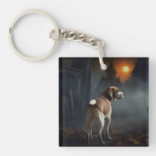 Beagle Halloween Scary Keychain