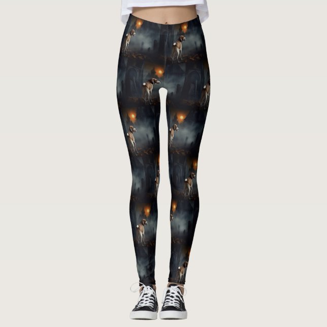 Beagle Halloween Scary  Leggings (Front)