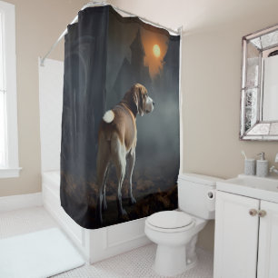 Beagle Halloween Scary Shower Curtain