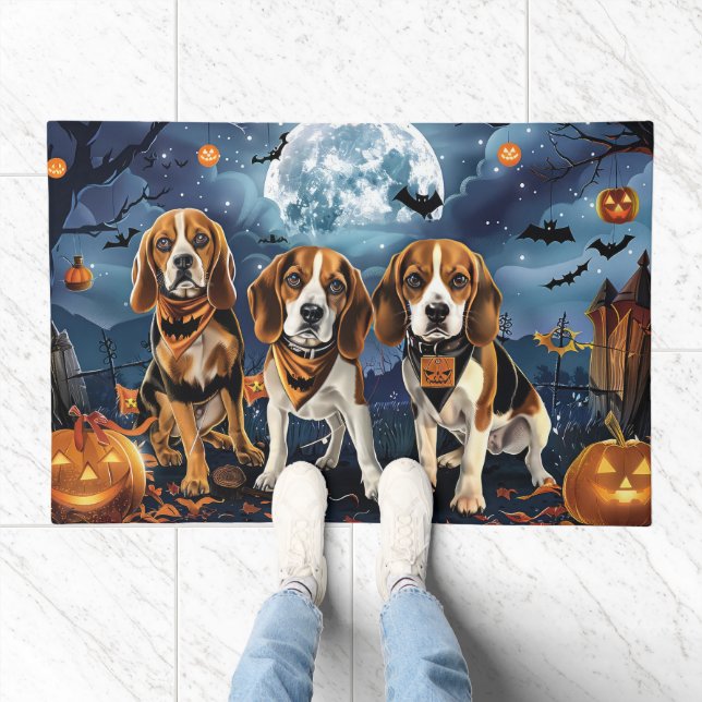 Beagle Halloween Spooky Doormat (Indoor)