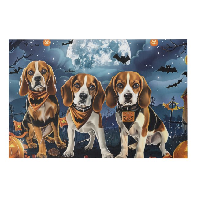 Beagle Halloween Spooky Faux Canvas Print (Front)