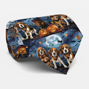 Beagle Halloween Spooky Neck Tie