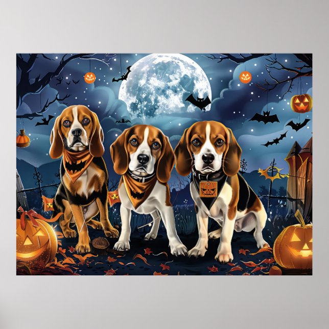 Beagle Halloween Spooky Poster (Front)