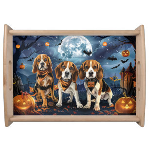Beagle Halloween Spooky Serving Tray