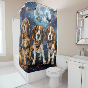 Beagle Halloween Spooky Shower Curtain