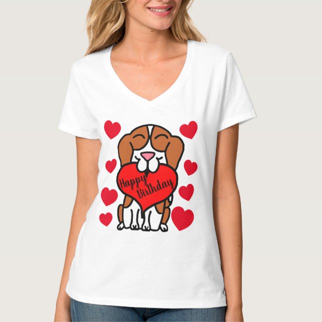 Beagle Happy Birthday Dog Lover T-Shirt (Front)