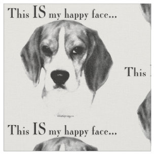 Beagle Happy Face Fabric