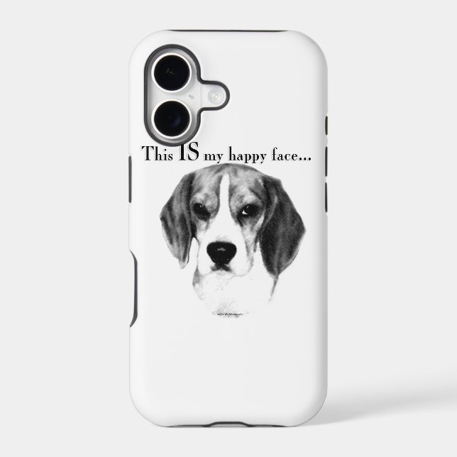 Beagle Happy Face; Happy Beagle; Grumpy Beagle Iphone Case (Back)