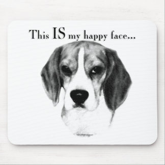 Beagle Happy Face; Happy Beagle; Grumpy Beagle Mouse Pad