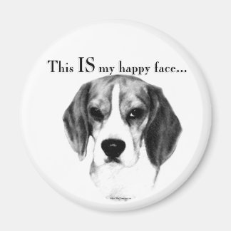 Beagle Happy Face Magnet